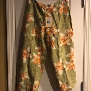 Tommy Bahama Green and Orange Floral Capris